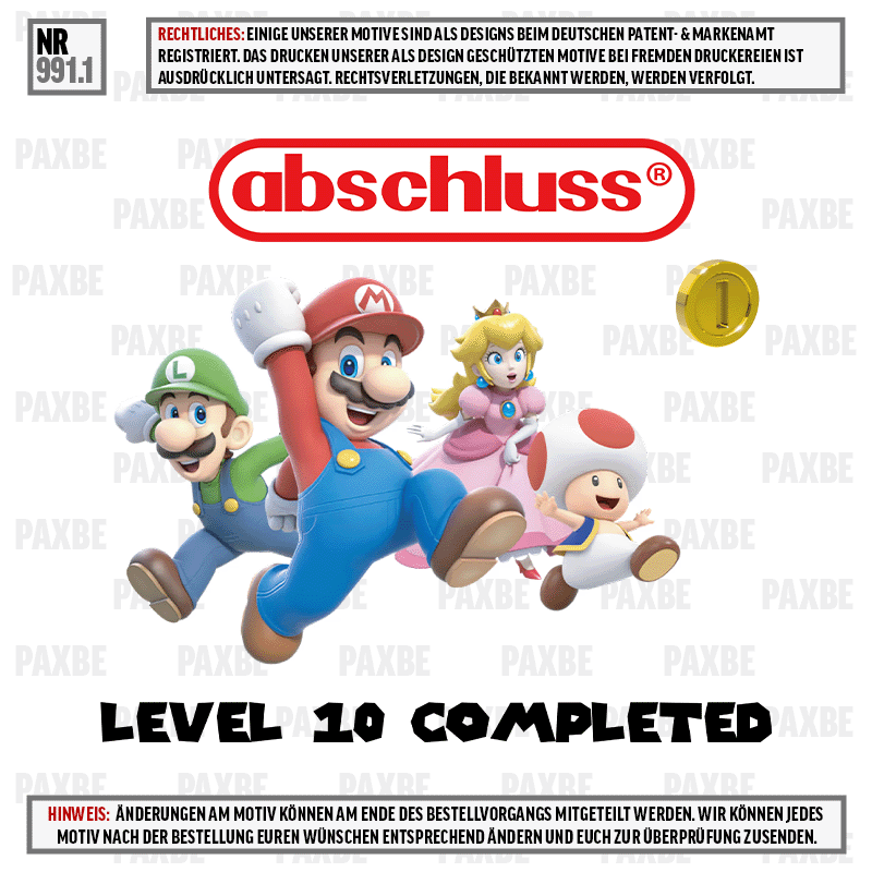 ABSCHLUSS SUPER MABIO LEVEL 10 COMPLETED 991.1 ABSCHLUSS SUPER MABIO LEVEL 10 COMPLETED 991.1