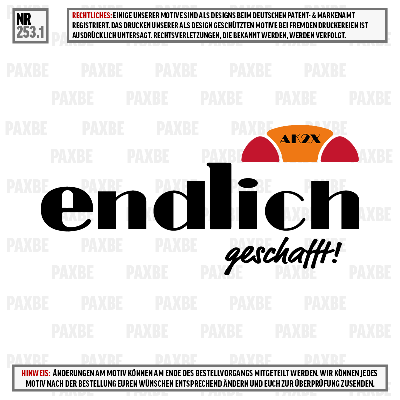 ENDLICH GESCHAFFT 253.1 