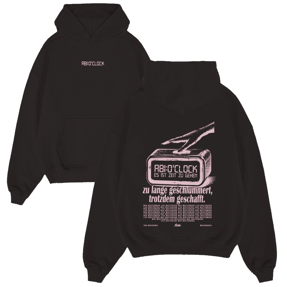 Hoodie, Pullover, Schwarz, Grafik, Radiowecker-Design