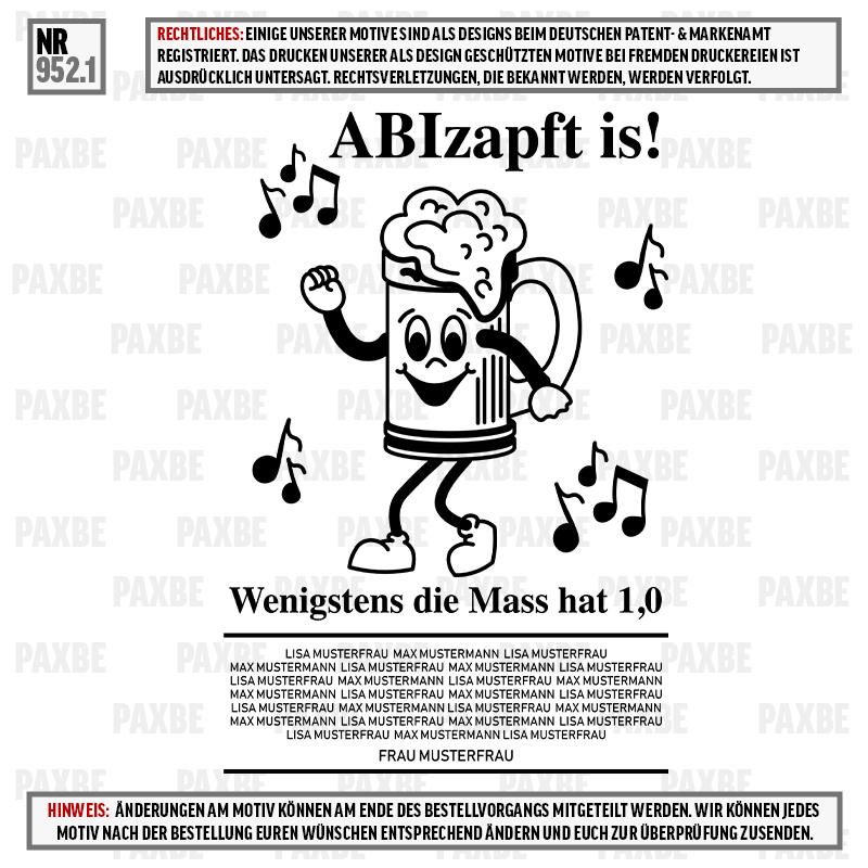 ABIZAPFT IS BIER 952.1 ABIZAPFT IS BIER 952.1
