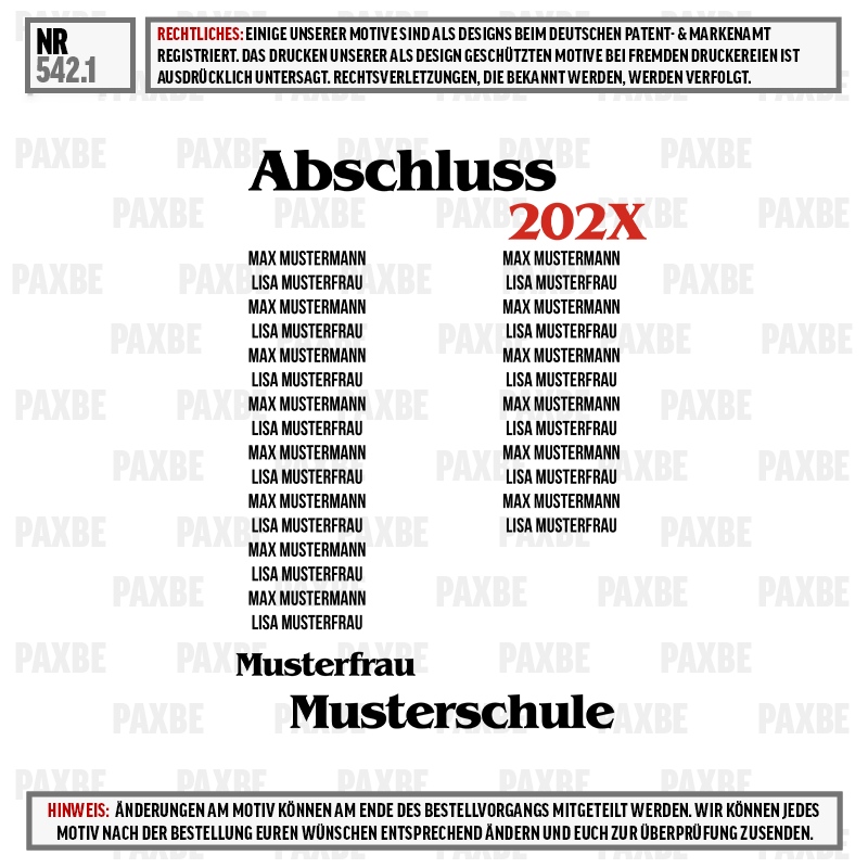 poster, Musterfrau, Musters, Schule, Abschluss, Musterfrau, MustersSchule, Abschluss, Jahr 202X, Handbuchseite