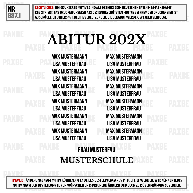 tuxedo, ABITUR 202X, MUSTERSCHULE, MUSTERFRAU, MUSTERMANN, Abitur 202X, Musterfach, Musterfirma, Musterfrau, Schule