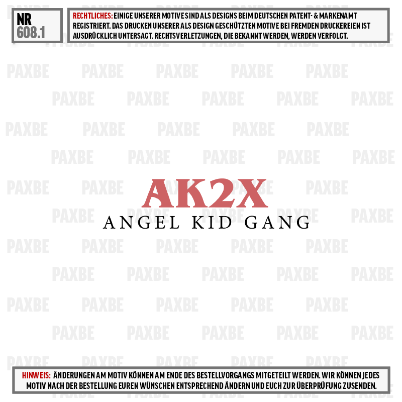 Logo, AK2X, Angel Kid Gang, Markenlabel, Textgestaltung, t-shirt, grafik, AK2X, angel kid gang, logo