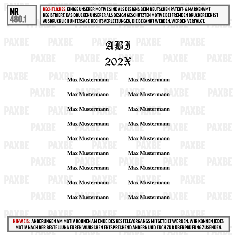 Schriftzug, ABJ 202x, Max Mustermann, Musterung, Layout, text, Rechnung, Muster, Logo, Platzhalter