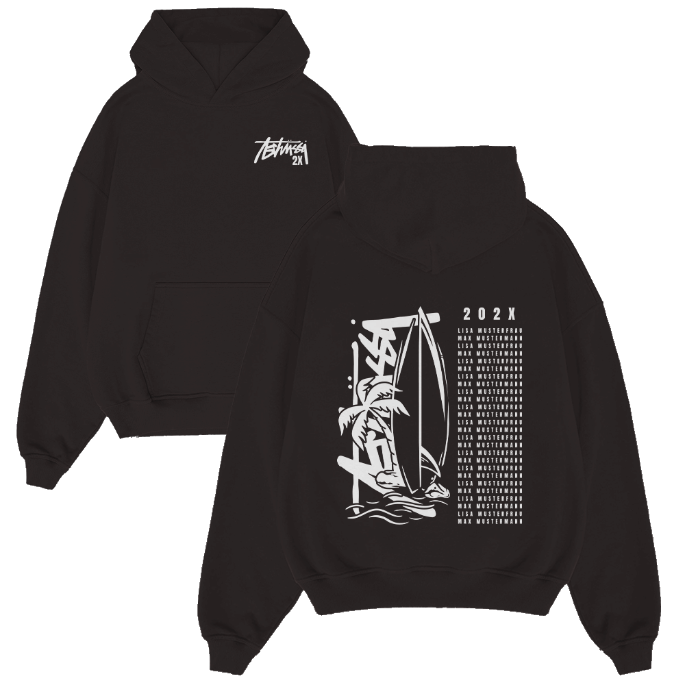Hoodie, Pullover, Schwarz, Grafik, Sweatshirt, Hoodie, Schwarz, Grafik, Oversize, Vordertasche