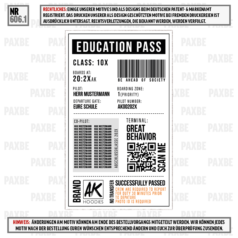 EDUCATION PASS BOARDING 606.1