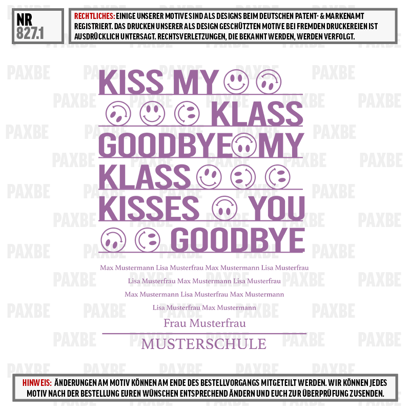 grafik, typografie, kuss, klassen, schule, Küsse, Motto, Klasse, Goodbye, Muster