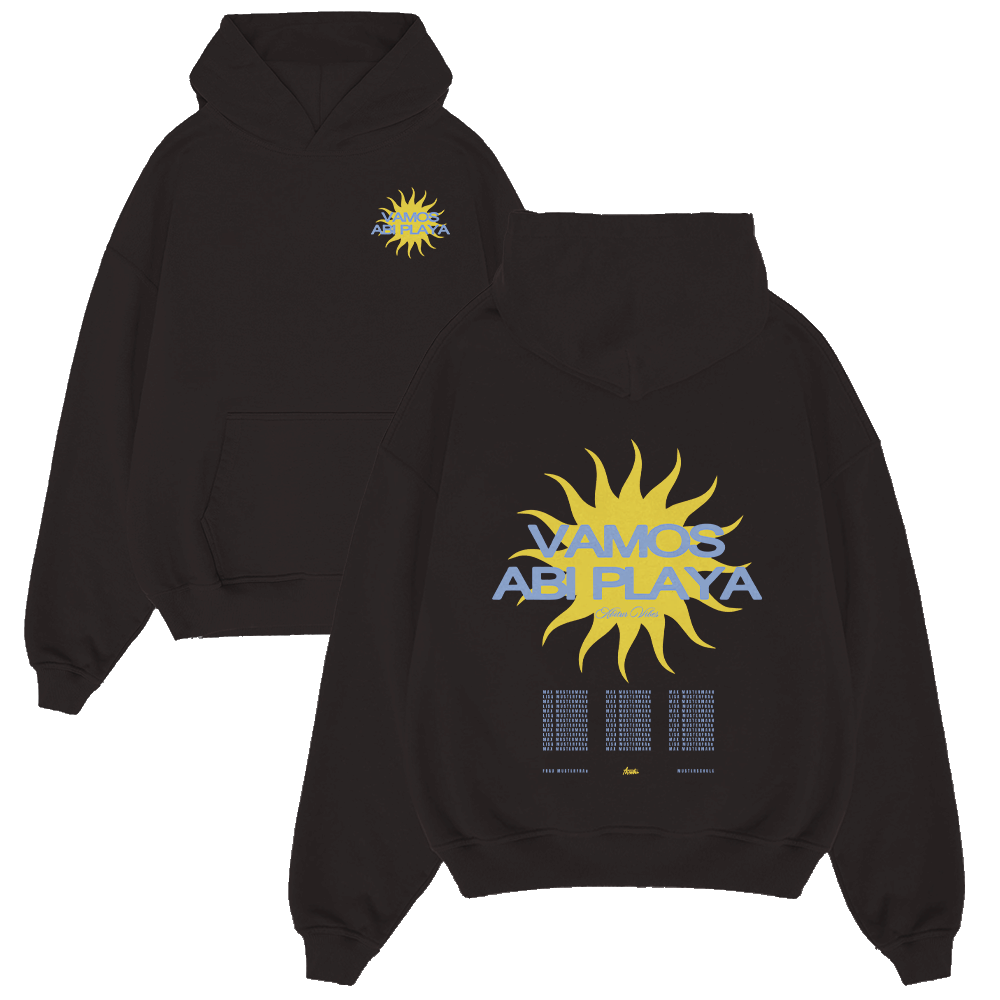 hoodie, schwarz, sonnenlogo, großer druck, grafik-hoodie, hoodie, schwarz, sonnendesign, grafikdruck, langarm
