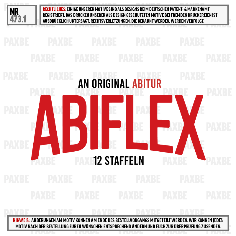 abiflex, 12-staffeln, original, logo, roter text, poster, abifier, abiflex, 12-staffeln, original